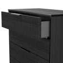 Fluted 4 Drawer Chest in Black Ash - Ready Assembled