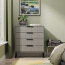 Fluted 4 Drawer Chest in Dusk Grey - Ready Assembled