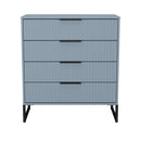 Fluted 4 Drawer Chest in Denim Blue - Ready Assembled