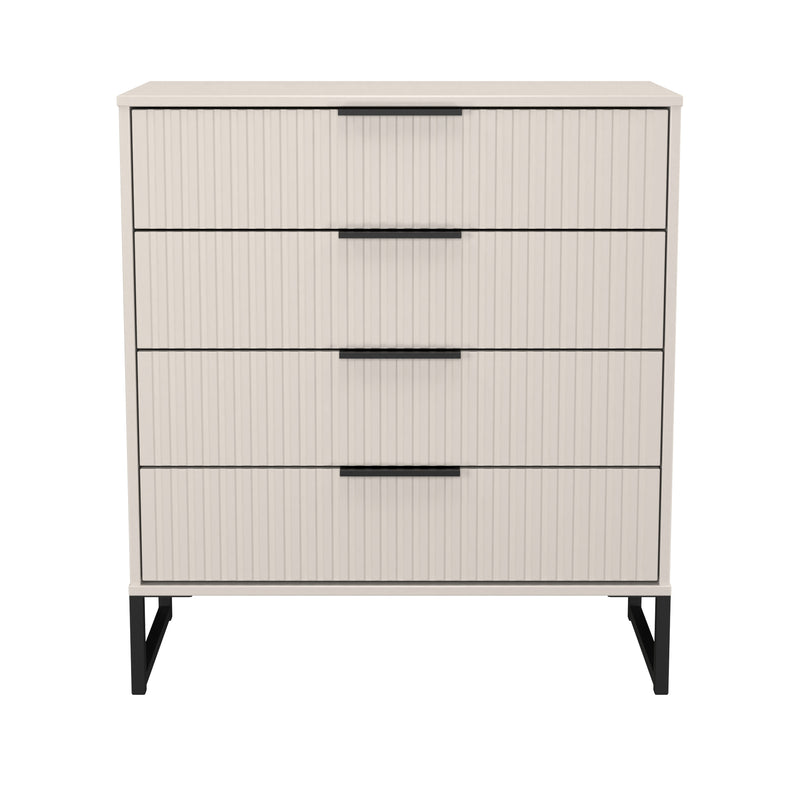 Fluted 4 Drawer Chest in Kashmir Matt - Ready Assembled