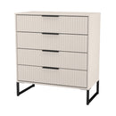 Fluted 4 Drawer Chest in Kashmir Matt - Ready Assembled