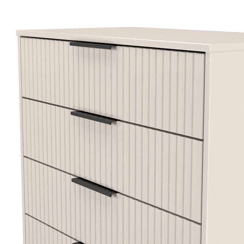 Fluted 4 Drawer Chest in Kashmir Matt - Ready Assembled