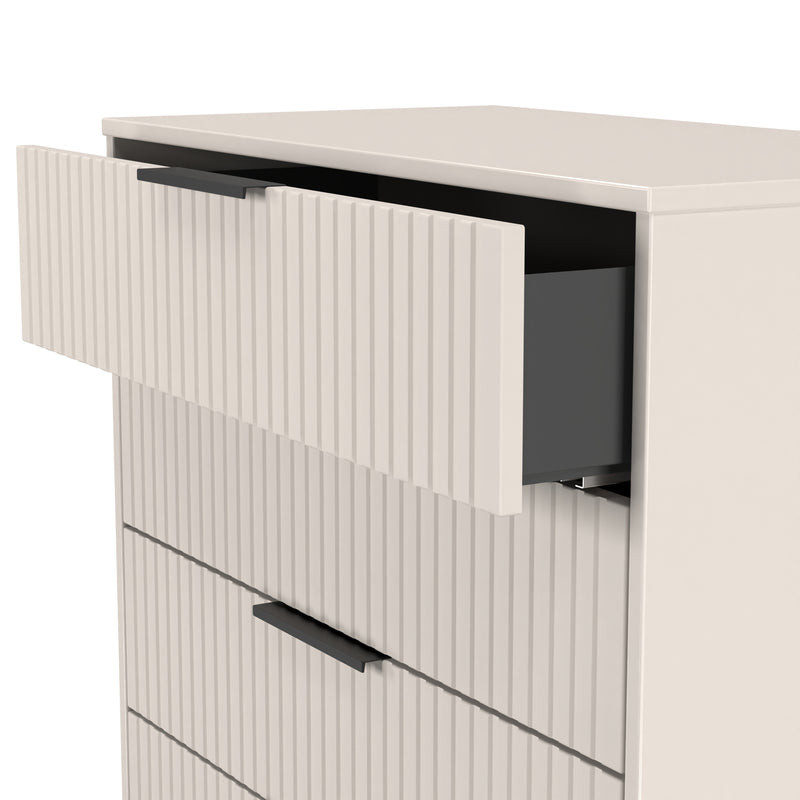 Fluted 4 Drawer Chest in Kashmir Matt - Ready Assembled