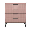 Fluted 4 Drawer Chest in Kobe Pink - Ready Assembled