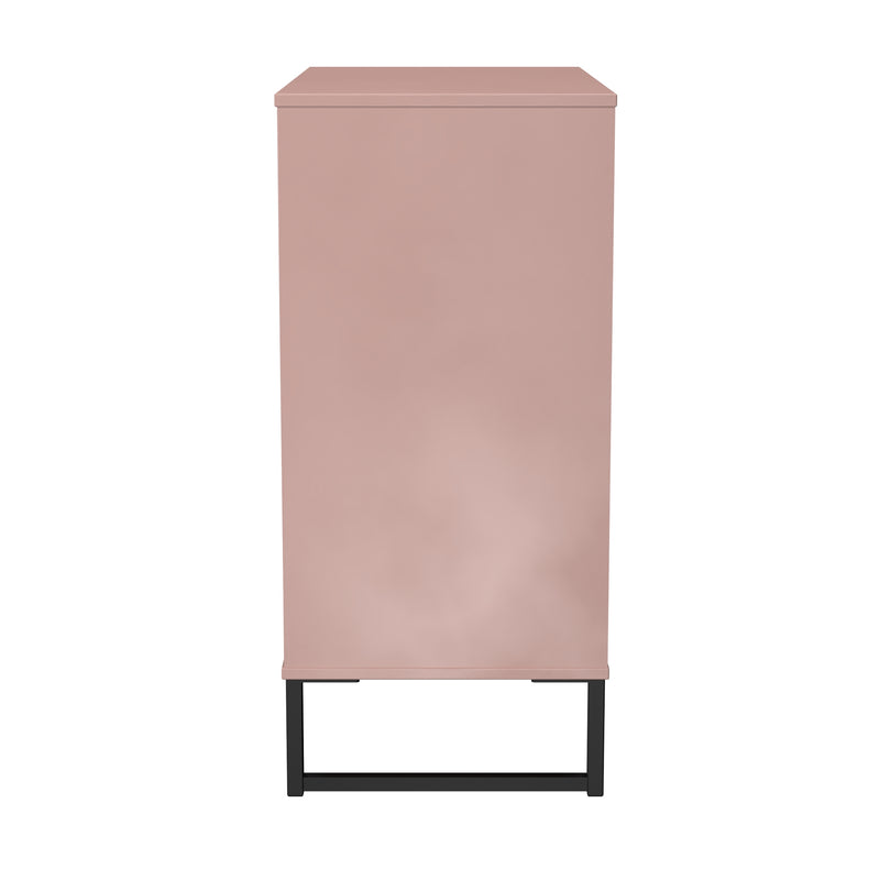 Fluted 4 Drawer Chest in Kobe Pink - Ready Assembled