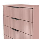 Fluted 4 Drawer Chest in Kobe Pink - Ready Assembled