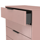 Fluted 4 Drawer Chest in Kobe Pink - Ready Assembled