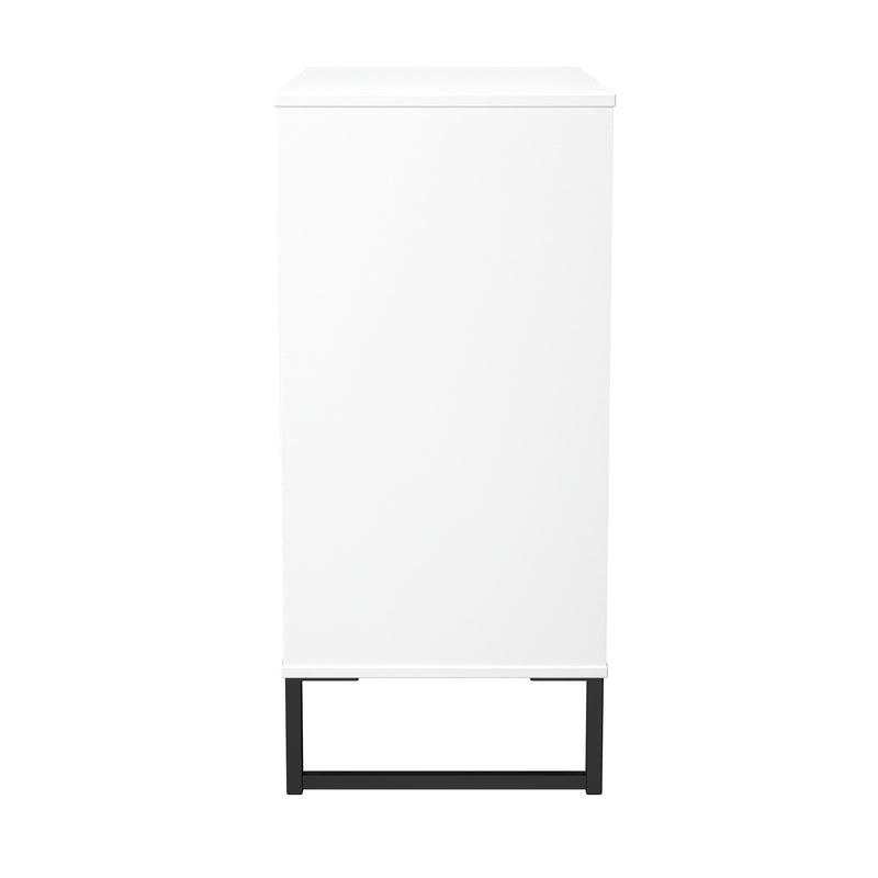 Fluted 4 Drawer Chest in White Matt - Ready Assembled