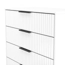 Fluted 4 Drawer Chest in White Matt - Ready Assembled