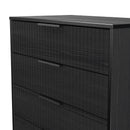 Fluted 5 Drawer Chest in Black Ash - Ready Assembled