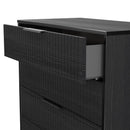Fluted 5 Drawer Chest in Black Ash - Ready Assembled