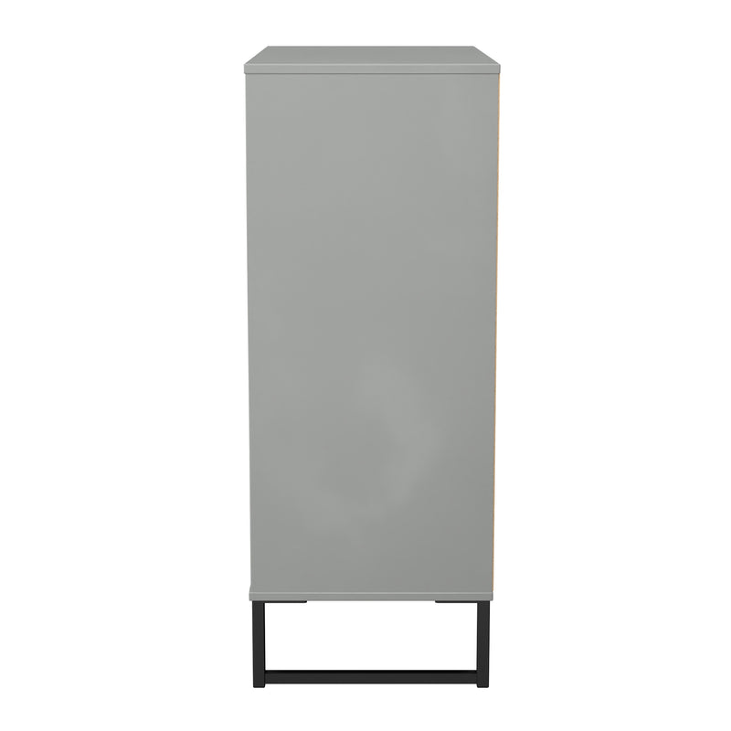 Fluted 5 Drawer Chest in Dusk Grey - Ready Assembled