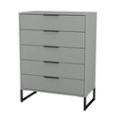 Fluted 5 Drawer Chest in Dusk Grey - Ready Assembled