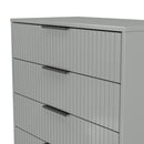 Fluted 5 Drawer Chest in Dusk Grey - Ready Assembled