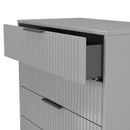 Fluted 5 Drawer Chest in Dusk Grey - Ready Assembled