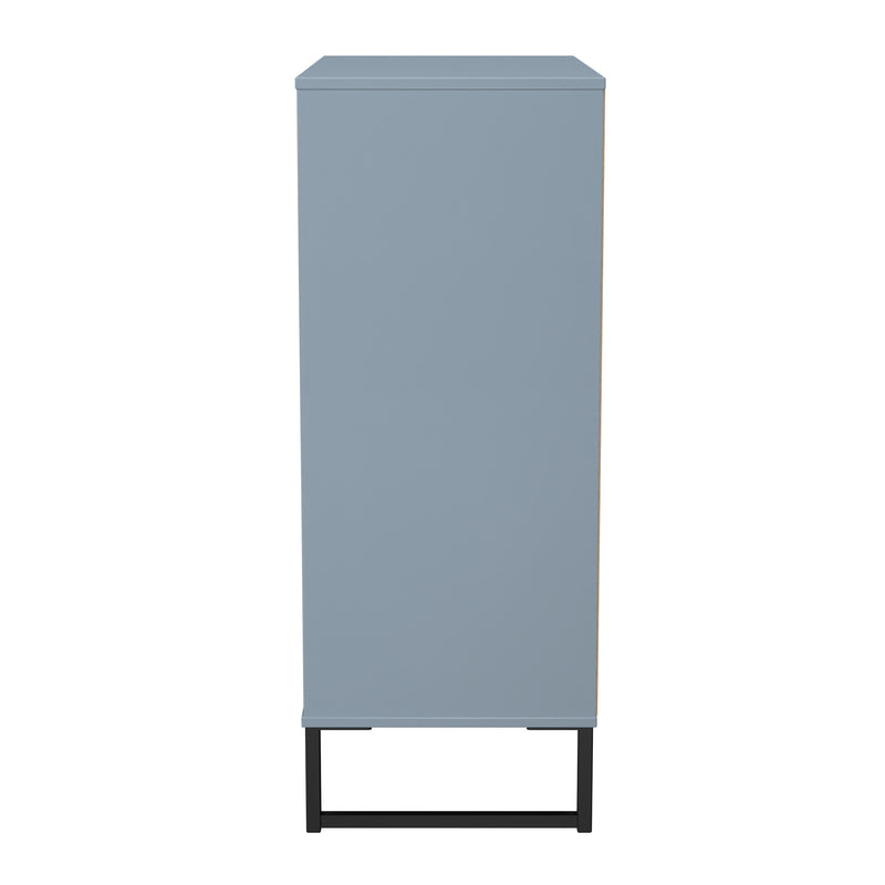 Fluted 5 Drawer Chest in Denim Blue - Ready Assembled