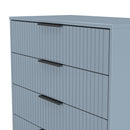 Fluted 5 Drawer Chest in Denim Blue - Ready Assembled