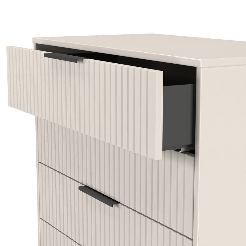 Fluted 5 Drawer Chest in Kashmir Matt - Ready Assembled