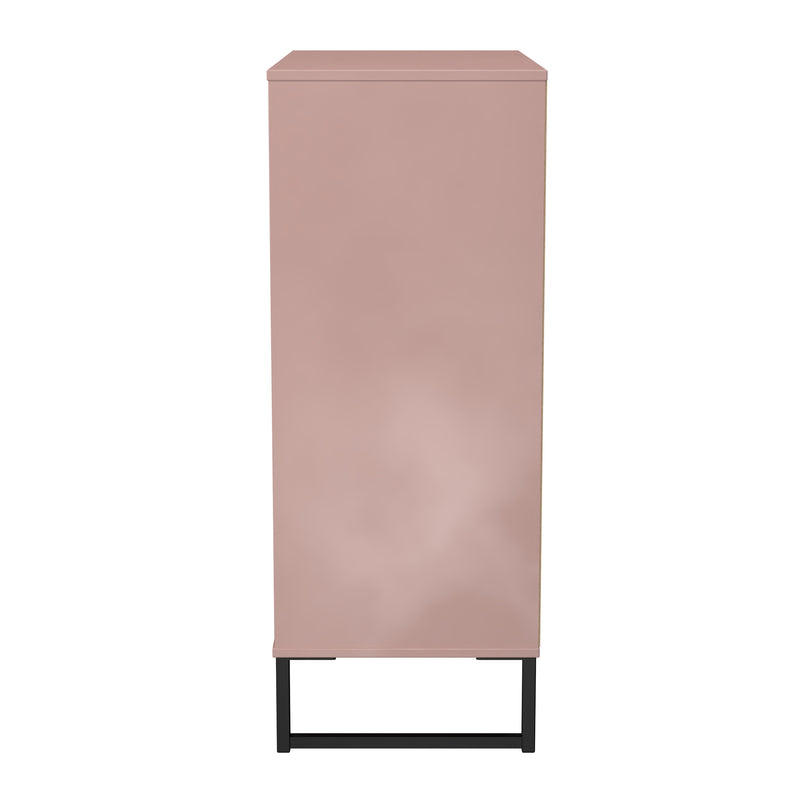 Fluted 5 Drawer Chest in Kobe Pink - Ready Assembled