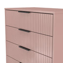 Fluted 5 Drawer Chest in Kobe Pink - Ready Assembled