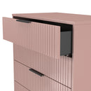 Fluted 5 Drawer Chest in Kobe Pink - Ready Assembled