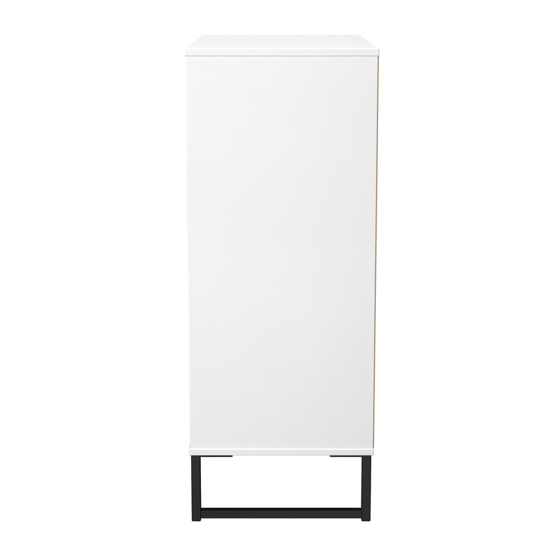 Fluted 5 Drawer Chest in White Matt - Ready Assembled