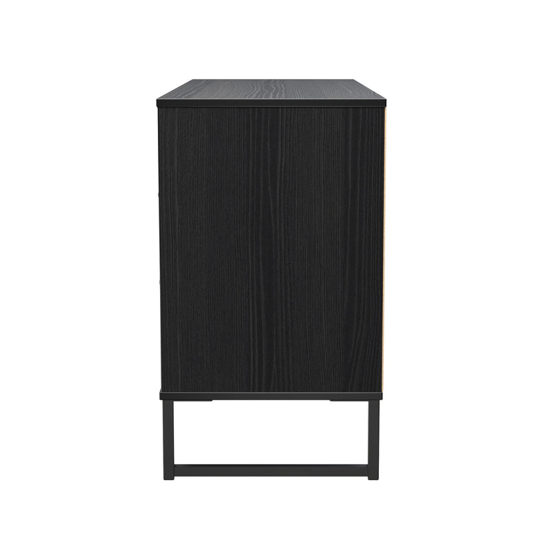 Fluted 6 Drawer Midi Chest in Black Ash - Ready Assembled