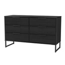 Fluted 6 Drawer Midi Chest in Black Ash - Ready Assembled