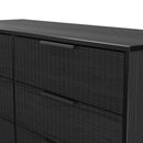 Fluted 6 Drawer Midi Chest in Black Ash - Ready Assembled