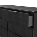 Fluted 6 Drawer Midi Chest in Black Ash - Ready Assembled