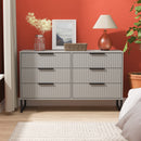 Fluted 6 Drawer Midi Chest in Dusk Grey - Ready Assembled