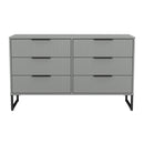 Fluted 6 Drawer Midi Chest in Dusk Grey - Ready Assembled