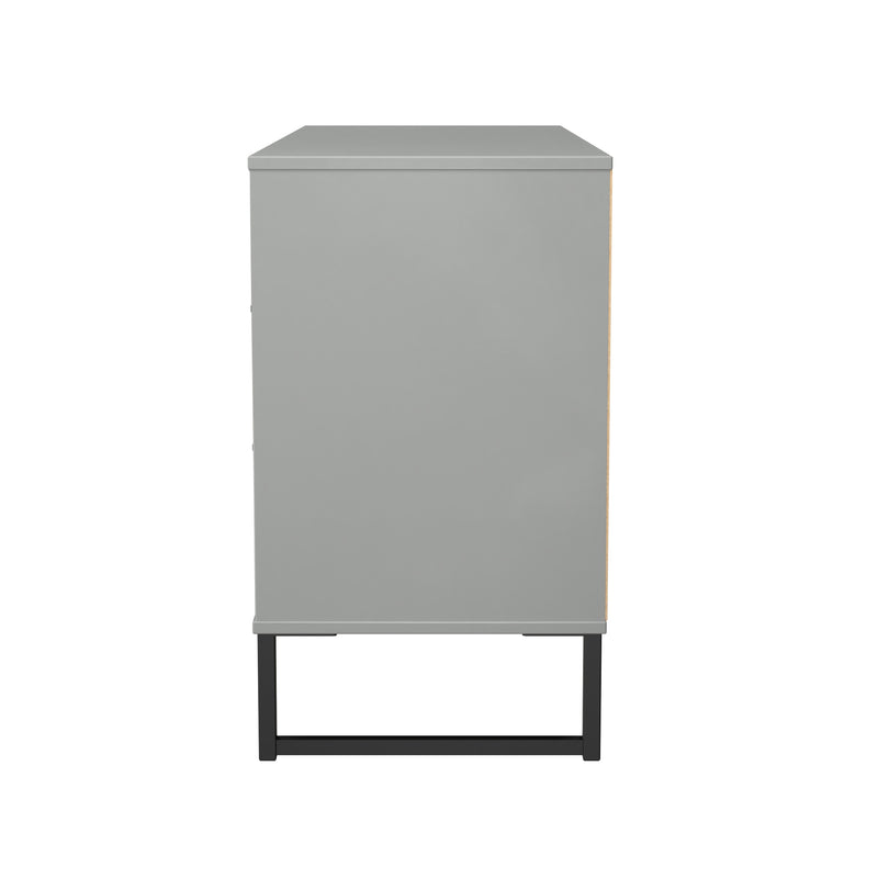 Fluted 6 Drawer Midi Chest in Dusk Grey - Ready Assembled