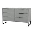 Fluted 6 Drawer Midi Chest in Dusk Grey - Ready Assembled