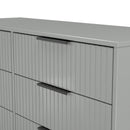 Fluted 6 Drawer Midi Chest in Dusk Grey - Ready Assembled