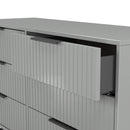 Fluted 6 Drawer Midi Chest in Dusk Grey - Ready Assembled