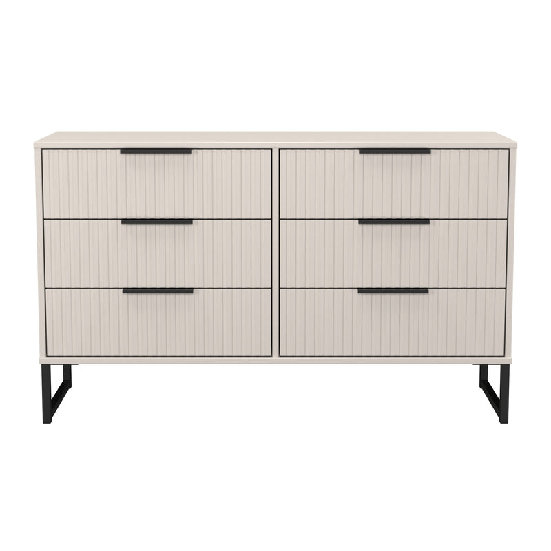 Fluted 6 Drawer Midi Chest in Kashmir Matt - Ready Assembled
