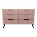 Fluted 6 Drawer Midi Chest in Kobe Pink - Ready Assembled