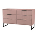 Fluted 6 Drawer Midi Chest in Kobe Pink - Ready Assembled