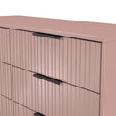 Fluted 6 Drawer Midi Chest in Kobe Pink - Ready Assembled