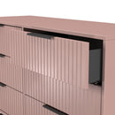 Fluted 6 Drawer Midi Chest in Kobe Pink - Ready Assembled