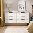 Fluted 6 Drawer Midi Chest in White Matt - Ready Assembled