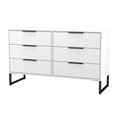 Fluted 6 Drawer Midi Chest in White Matt - Ready Assembled
