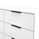 Fluted 6 Drawer Midi Chest in White Matt - Ready Assembled