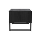 Fluted 1 Drawer Wide Side Table in Black Ash - Ready Assembled