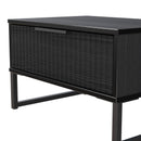 Fluted 1 Drawer Wide Side Table in Black Ash - Ready Assembled
