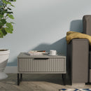 Fluted 1 Drawer Wide Side Table in Dusk Grey - Ready Assembled