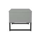 Fluted 1 Drawer Wide Side Table in Dusk Grey - Ready Assembled