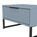 Fluted 1 Drawer Wide Side Table in Denim Blue - Ready Assembled