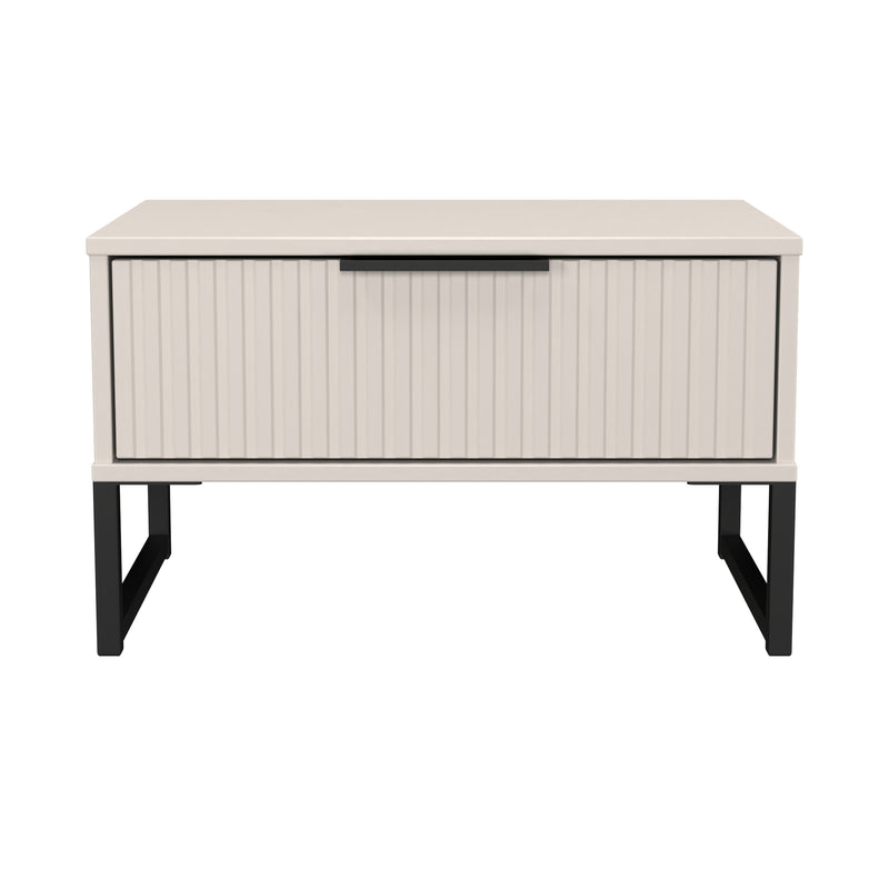 Fluted 1 Drawer Wide Side Table in Kashmir Matt - Ready Assembled